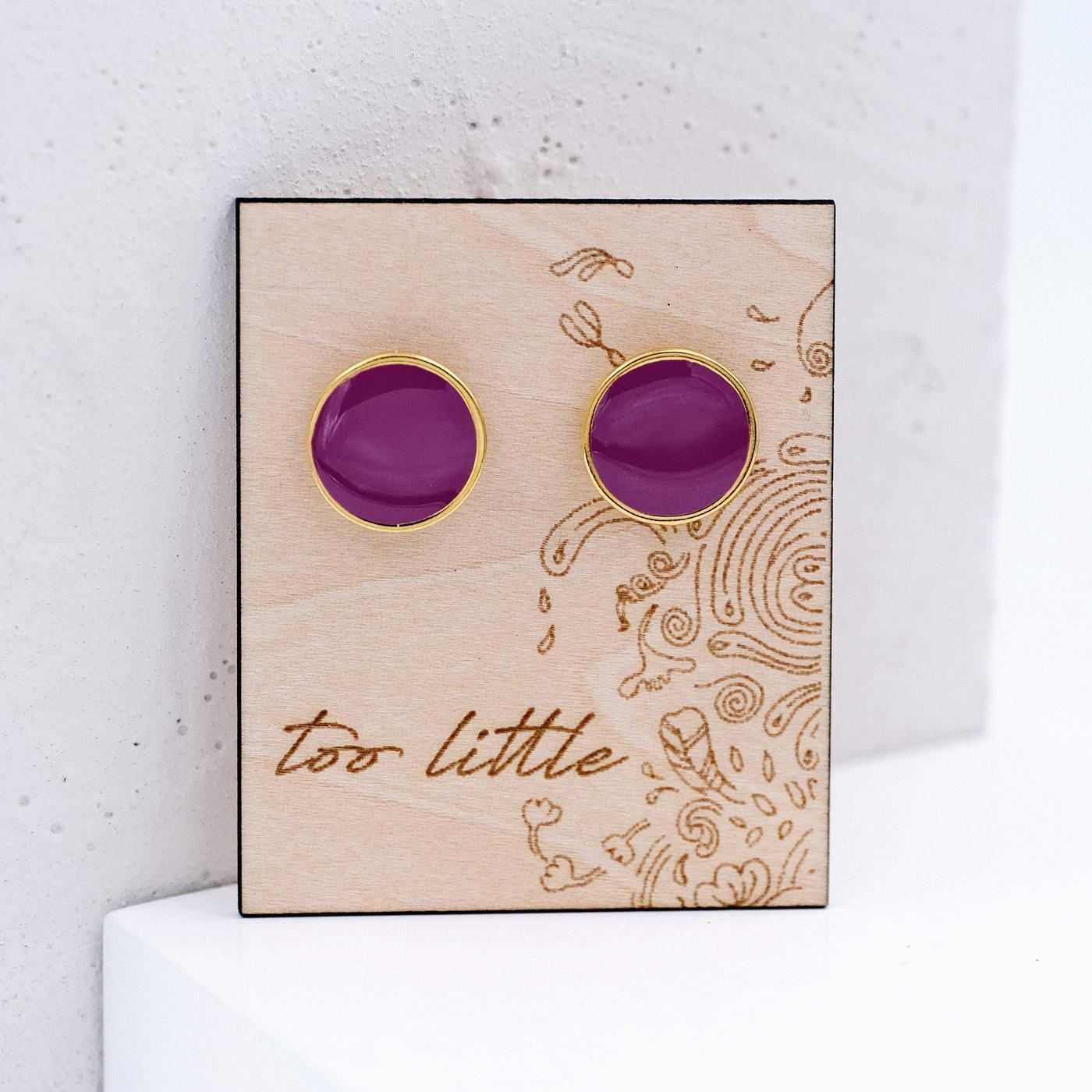 "Maxi Dots on Wood" Stud earrings — Earrings from Toolittle — additional view 3