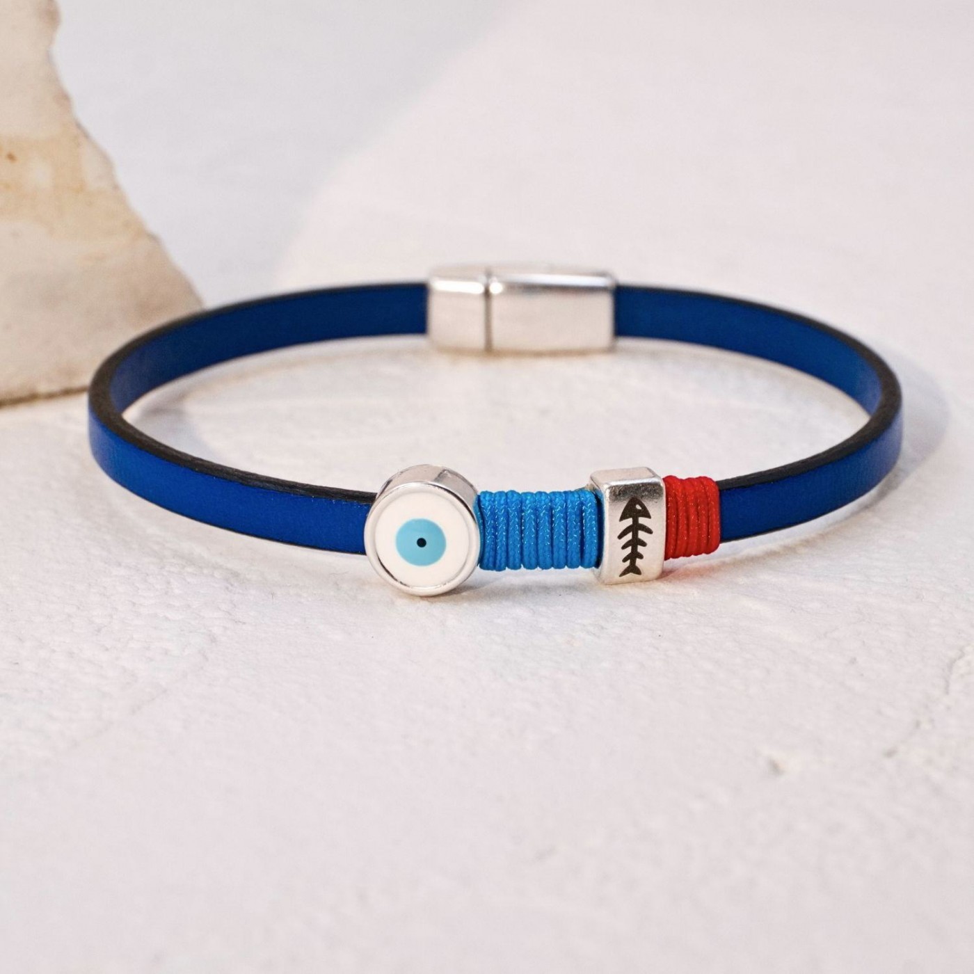 Evil Eye Leather Men's Bracelet