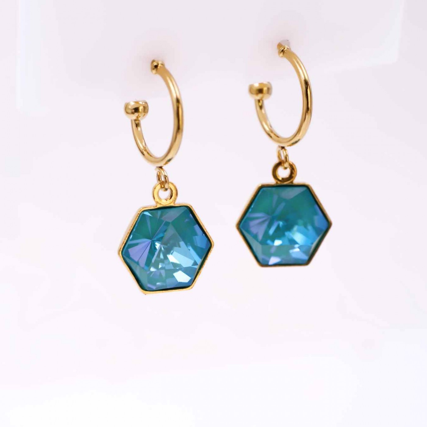 Crystal Collection: Gold-Plated Steel Earrings — Earrings from Toolittle — additional view 3