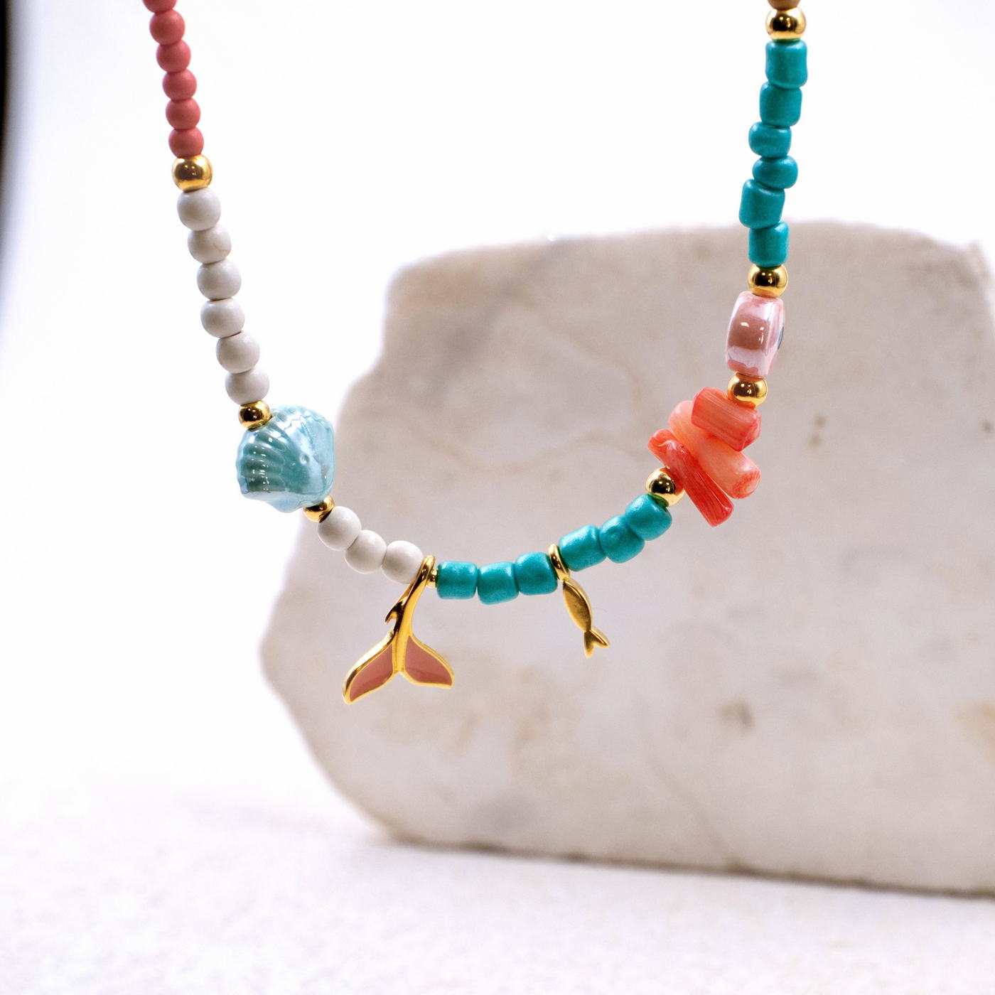 Coral & Stones Short Necklace — Necklaces from Toolittle — additional view 3