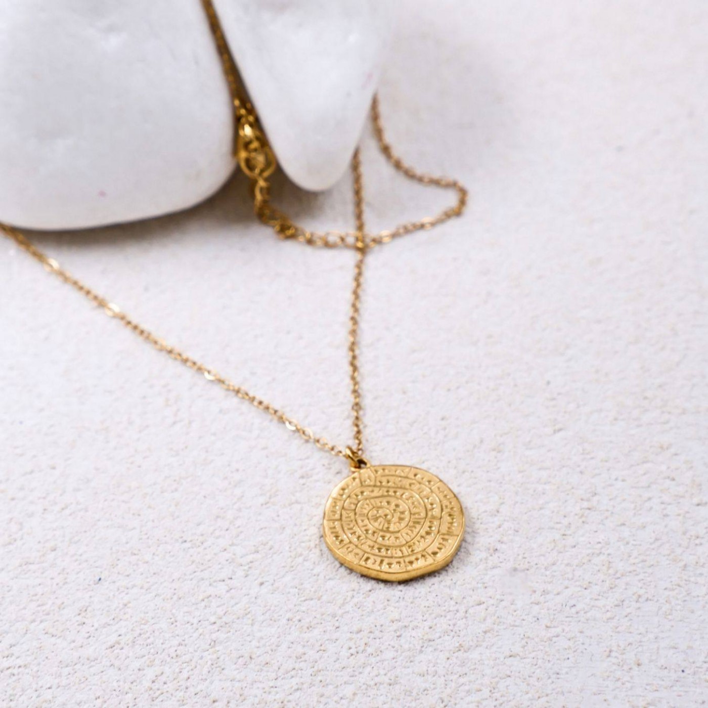Stainless Steel Jewelry: Handmade Necklace - Phaistos Disc — Necklaces from Toolittle — additional view 2