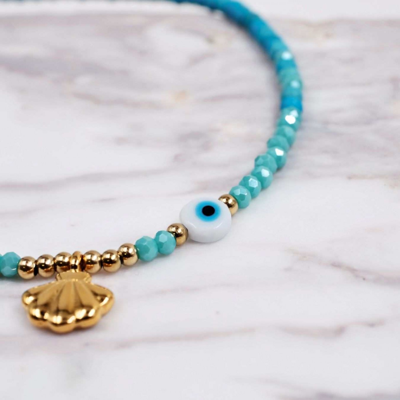Gold-plated Shell - Howlite Necklace | Color Option — Necklaces from Toolittle — additional view 3