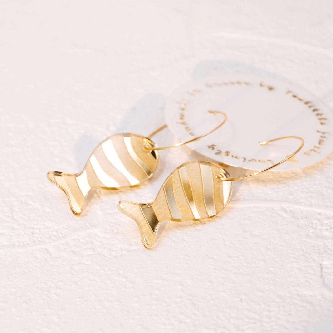 Plexiglass Fish Hoop Earrings — Earrings from Toolittle — additional view 2