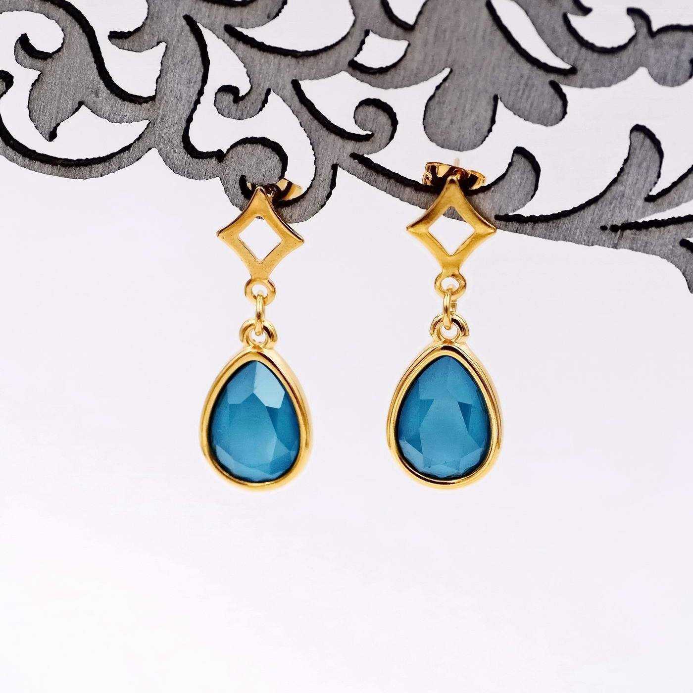 Mid-sized earrings with crystals — Earrings from Toolittle — additional view 5