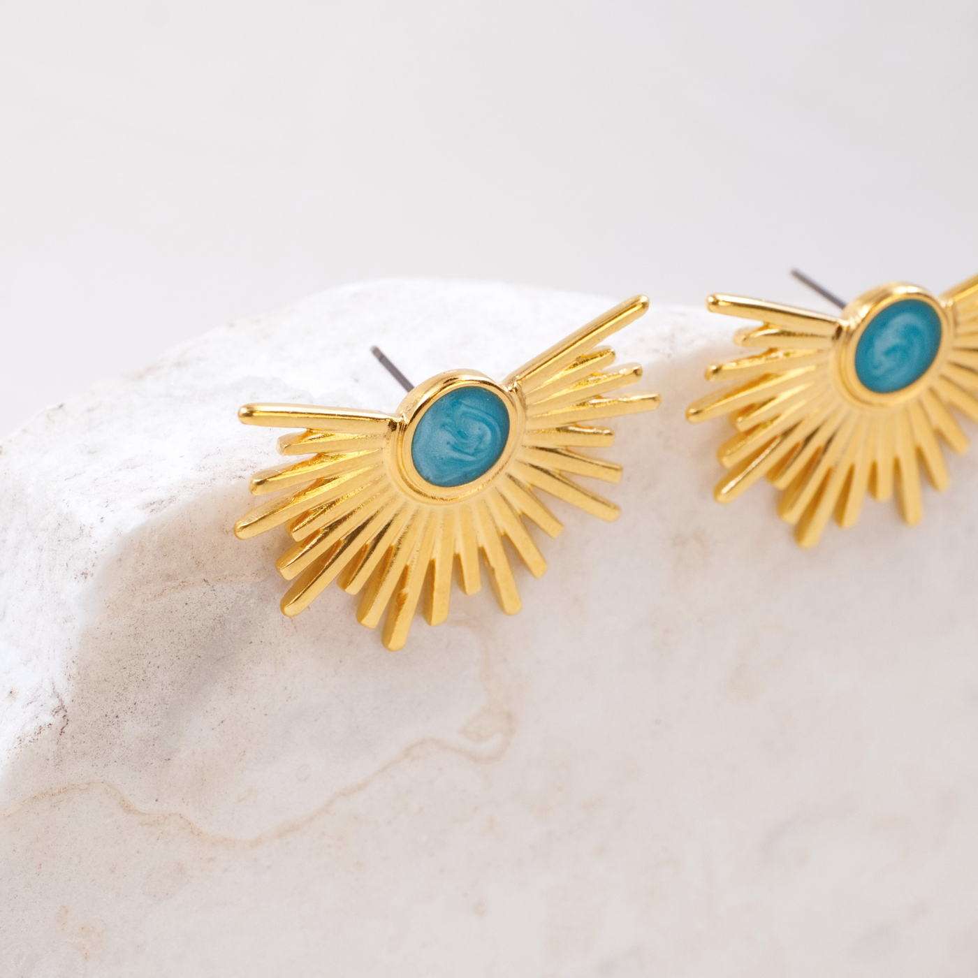 Gold-plated Enamel Earrings