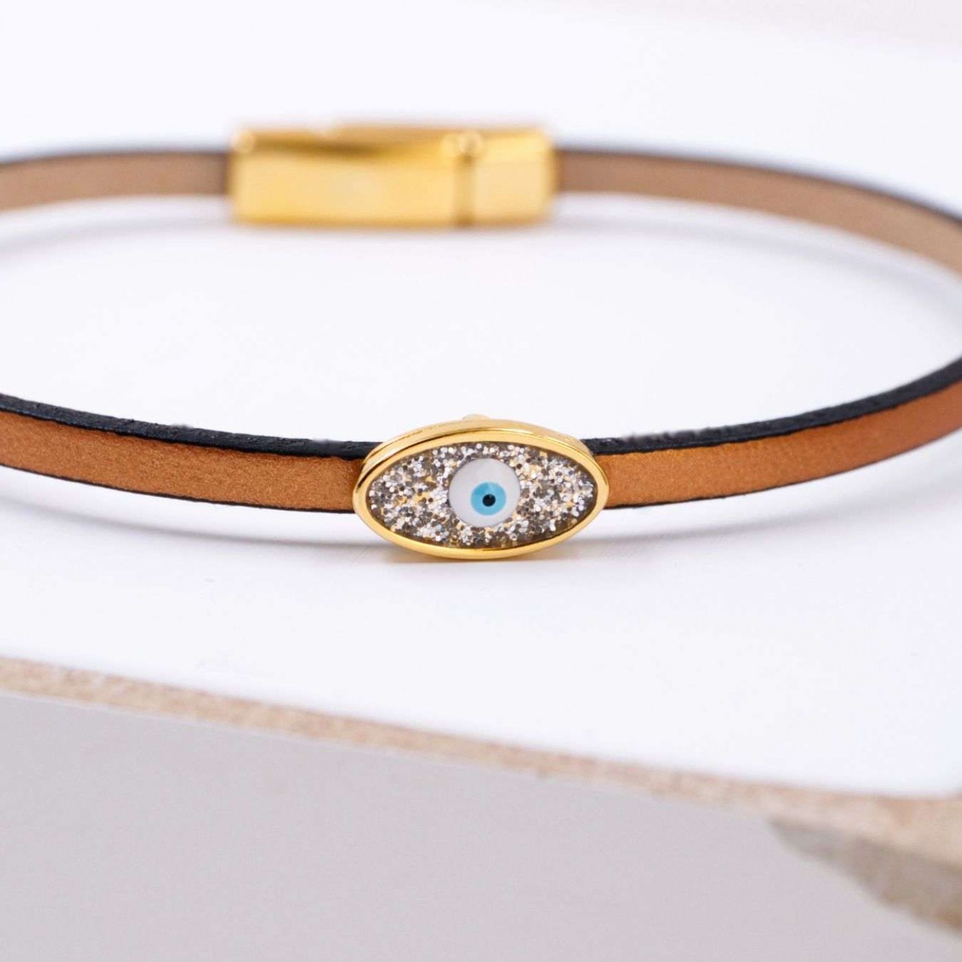 Handcrafted Leather Bracelet with Evil Eye | Color Select — Bracelets from Toolittle — additional view 14