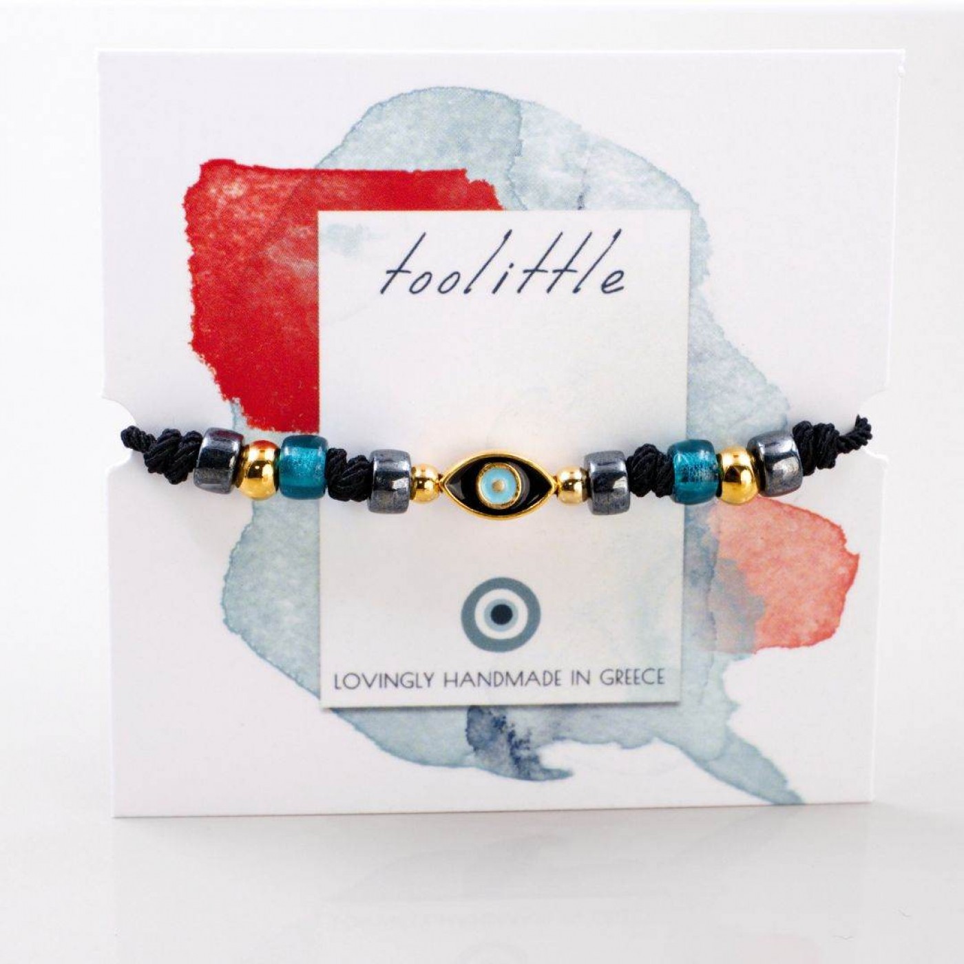 Gold-plated Macrame Bracelet - Evil Eye & Enamel — Bracelets from Toolittle — additional view 4