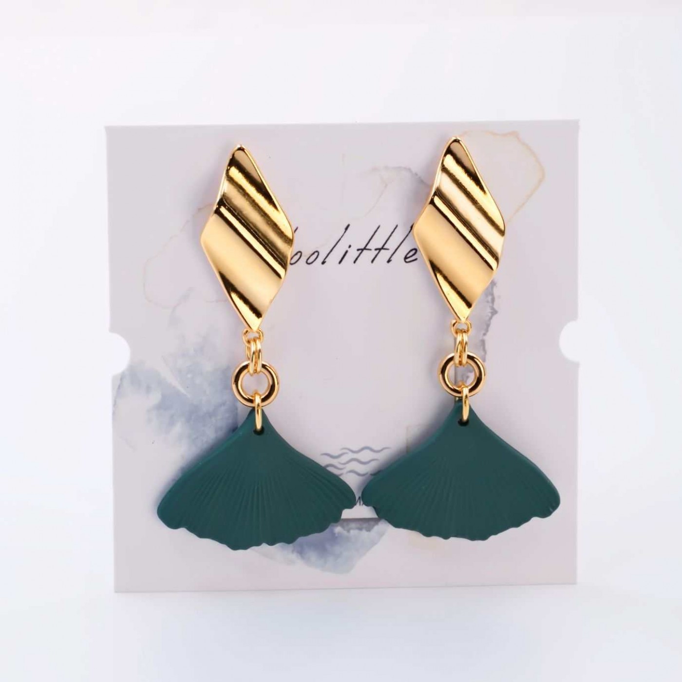 Dangle Earrings - Ginkgo Biloba Leaf — Earrings from Toolittle — additional view 2