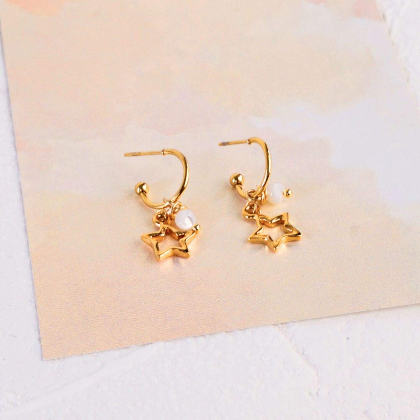 Stainless Steel Jewelry: Star Hoop Earrings — Earrings from Toolittle — additional view 2
