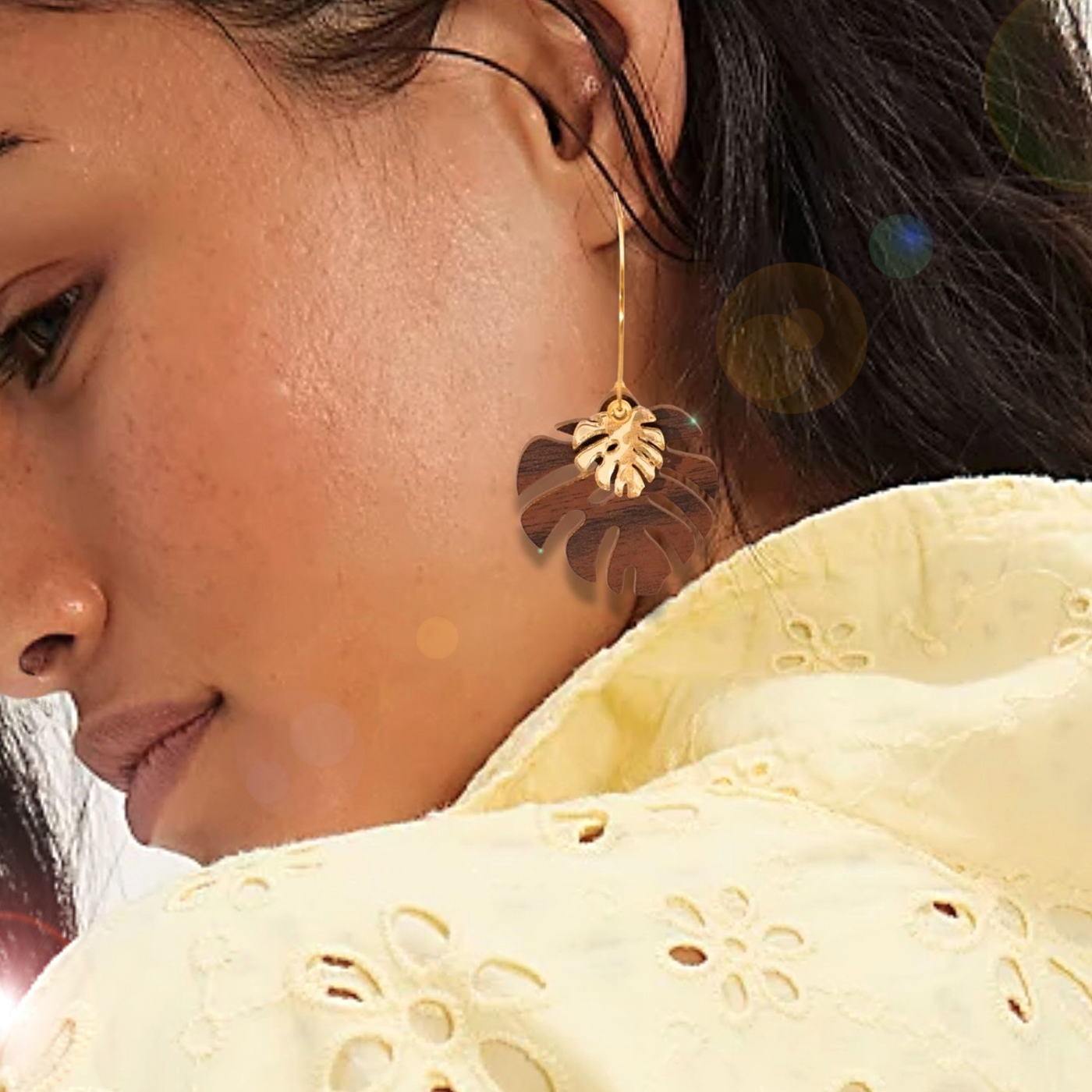 Monstera Leaf Earrings — Earrings from Toolittle — additional view 3