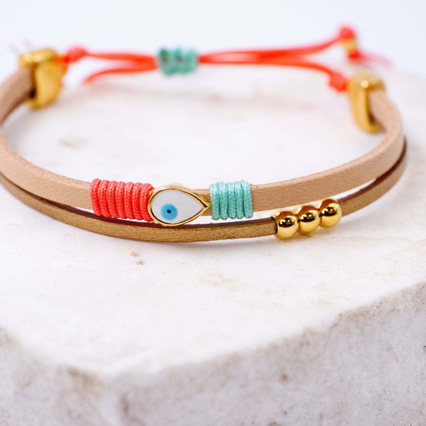 Evil Eye Leather Kids Bracelet — Bracelets from Toolittle — additional view 2