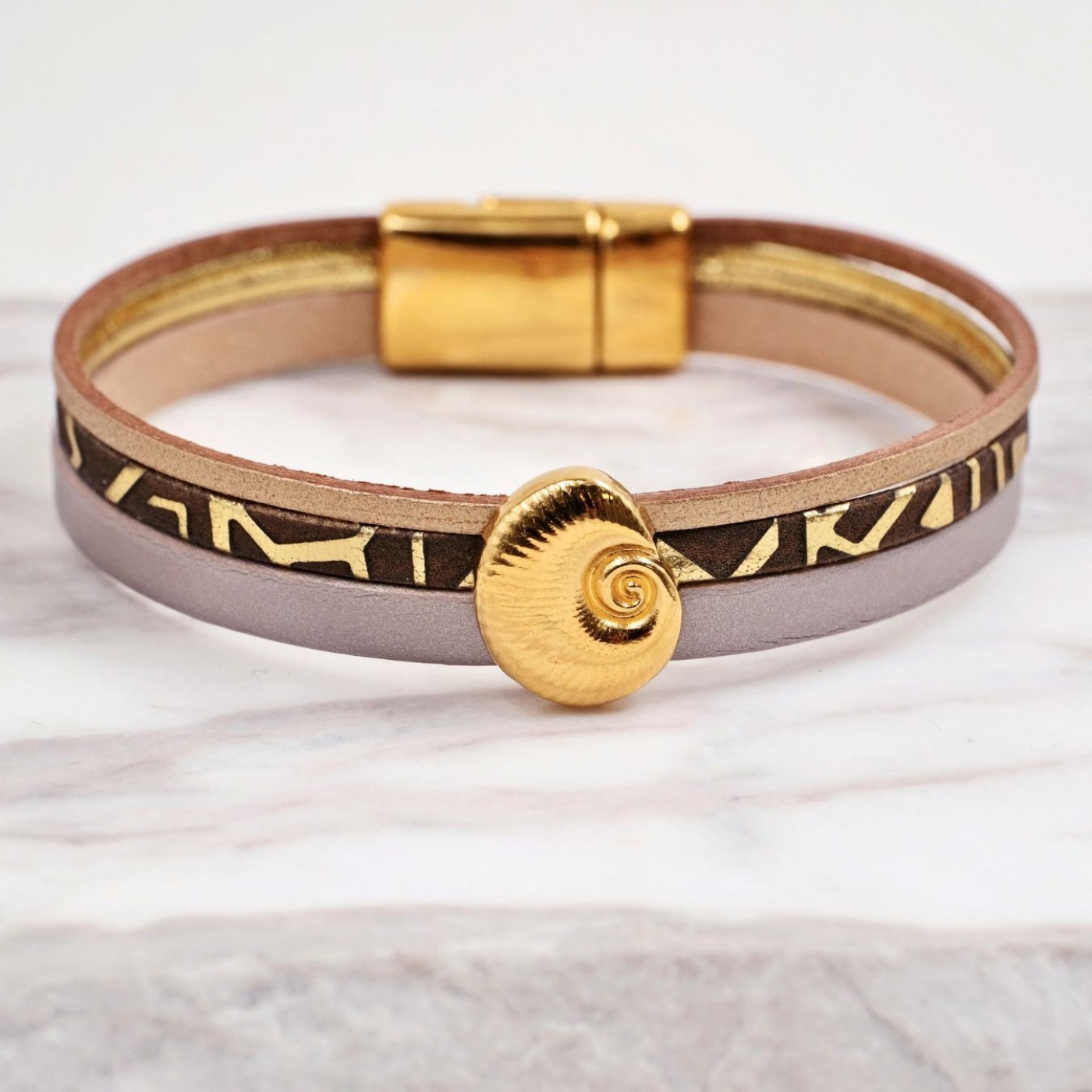 Women's Bracelet | Multi Leather & Sea Shell — Bracelets from Toolittle — additional view 5