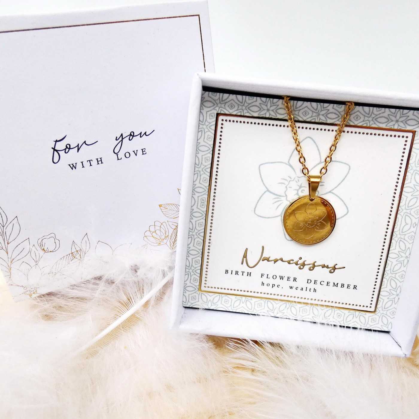 Birth Flower Necklace- Narcissus for December — Necklaces from Toolittle — additional view 2