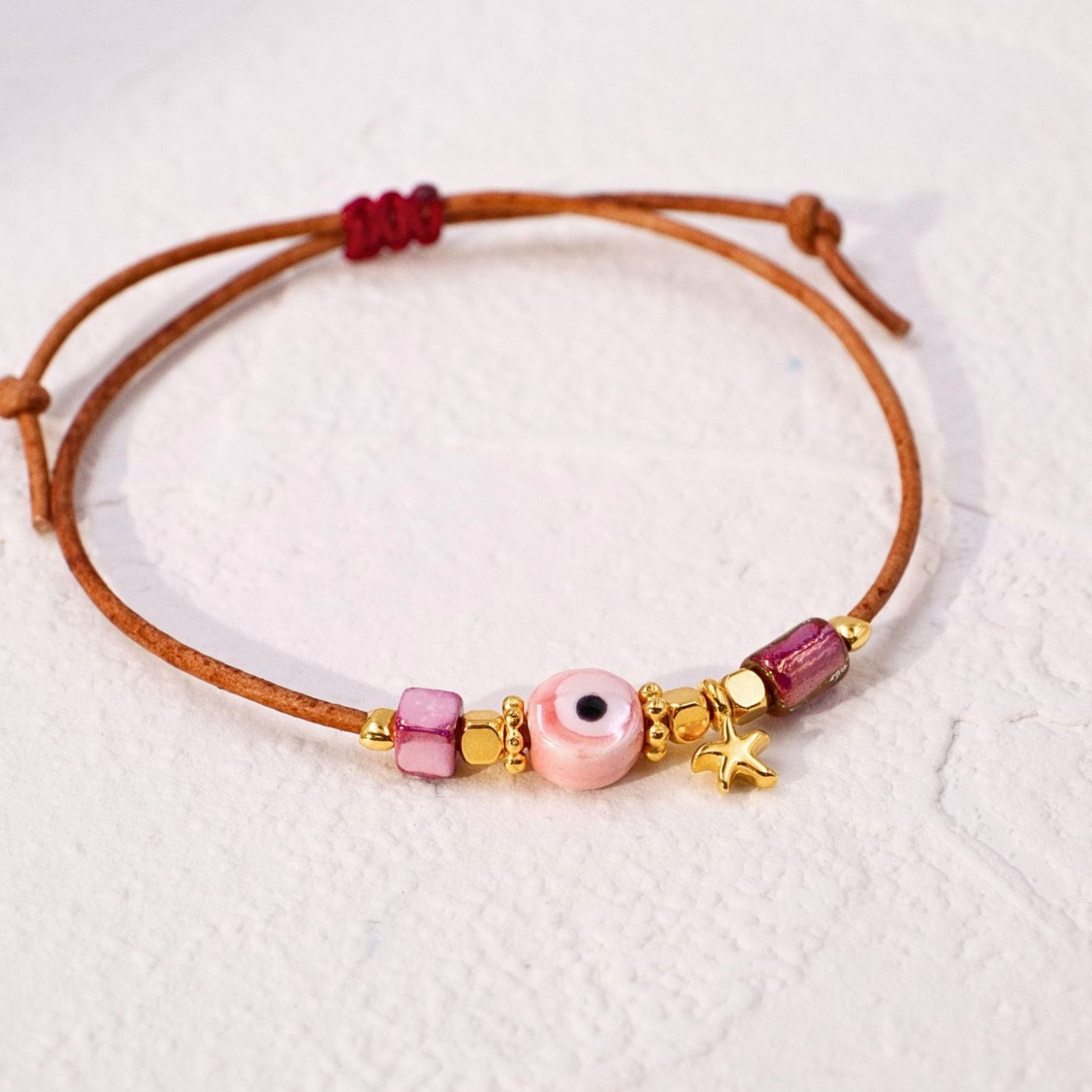 Makrame Bracelet with Ceramic Evil Eye — Bracelets from Toolittle — additional view 2