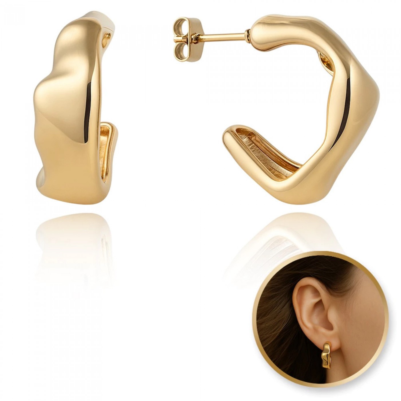 Gold-Plated Earrings – Timeless Elegance — Earrings from Toolittle — additional view 3