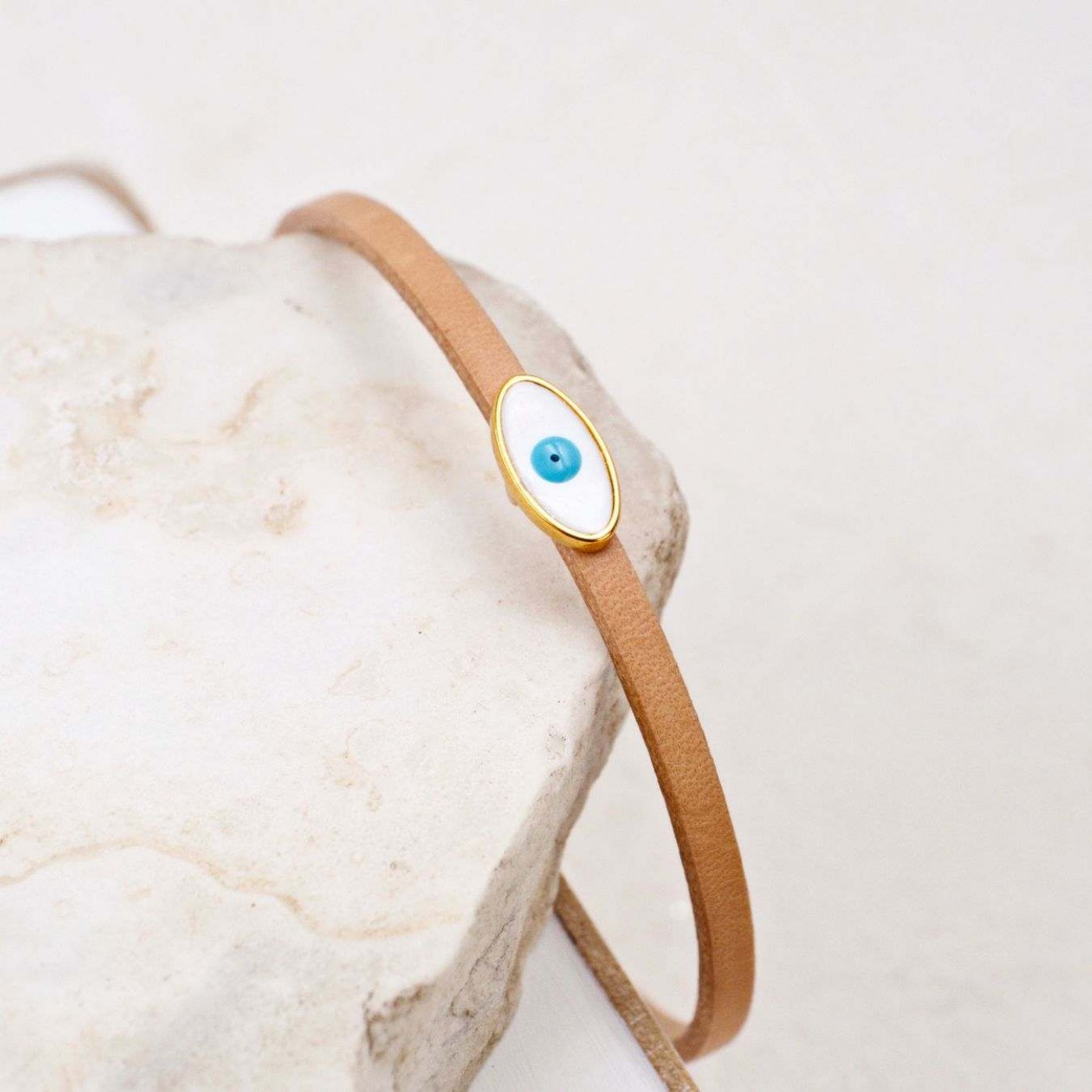 Handcrafted Leather Bracelet with Evil Eye | Color Select — Bracelets from Toolittle — additional view 5