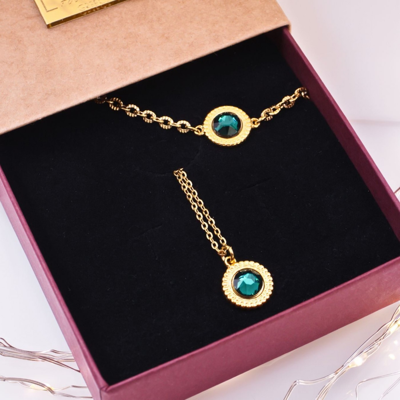 Necklace & Bracelet Set with Crystals – Gift Box Included — Bracelets from Toolittle — additional view 2