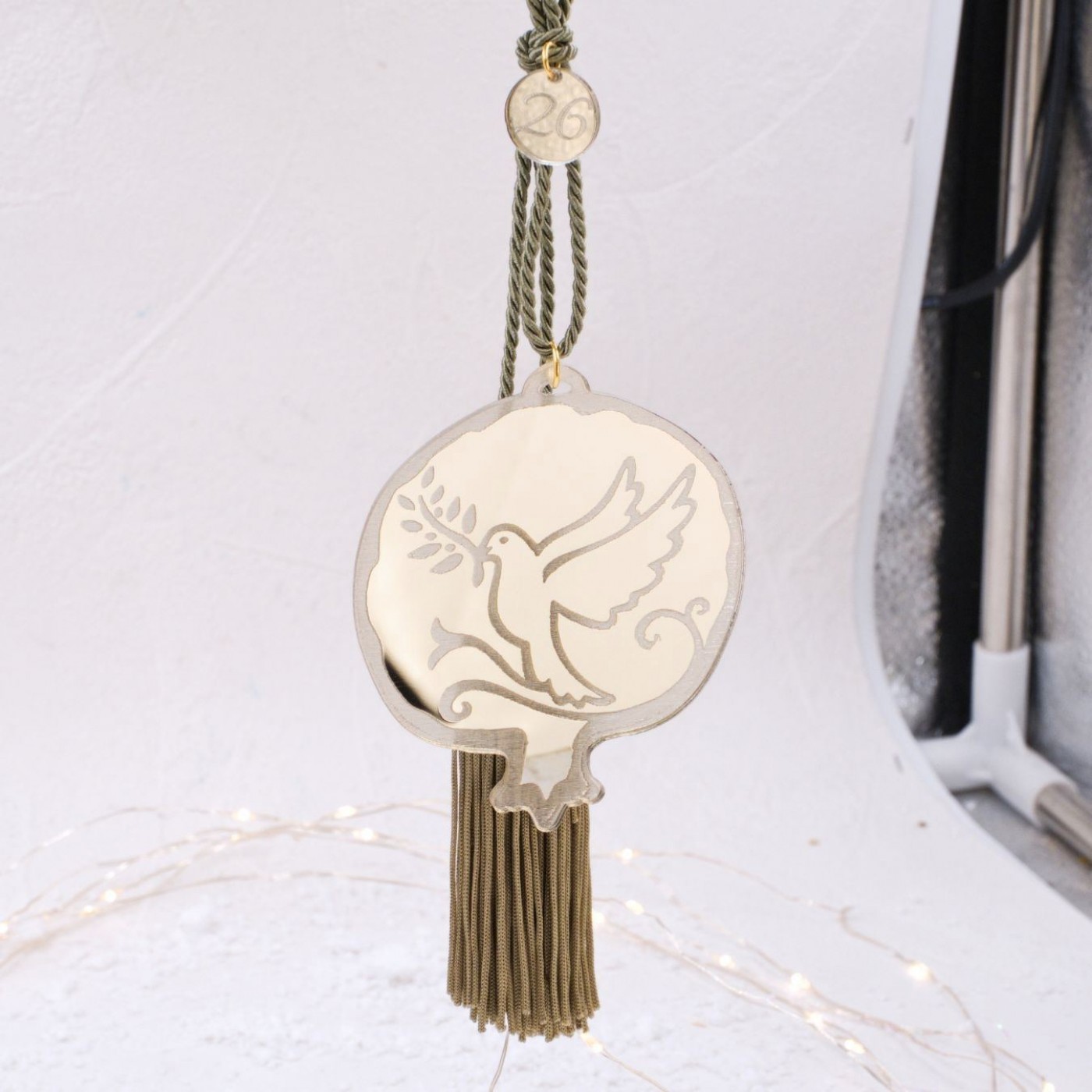 Handmade 2026 Good Luck Charm – Pomegranate with Engraved Dove — Pendants & charms from Toolittle — additional view 2