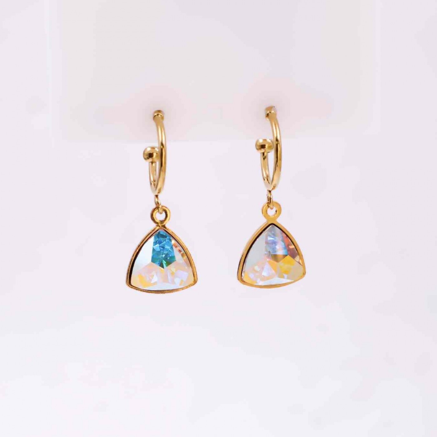 Crystal Collection: Gold-Plated Steel Earrings — Earrings from Toolittle — additional view 2