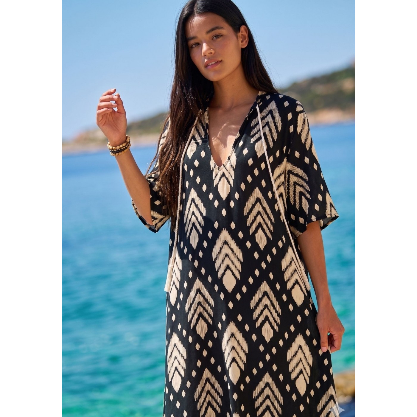 KOKKOSAMMOU Maxi caftan Samothraki — Dresses from Toolittle — additional view 5