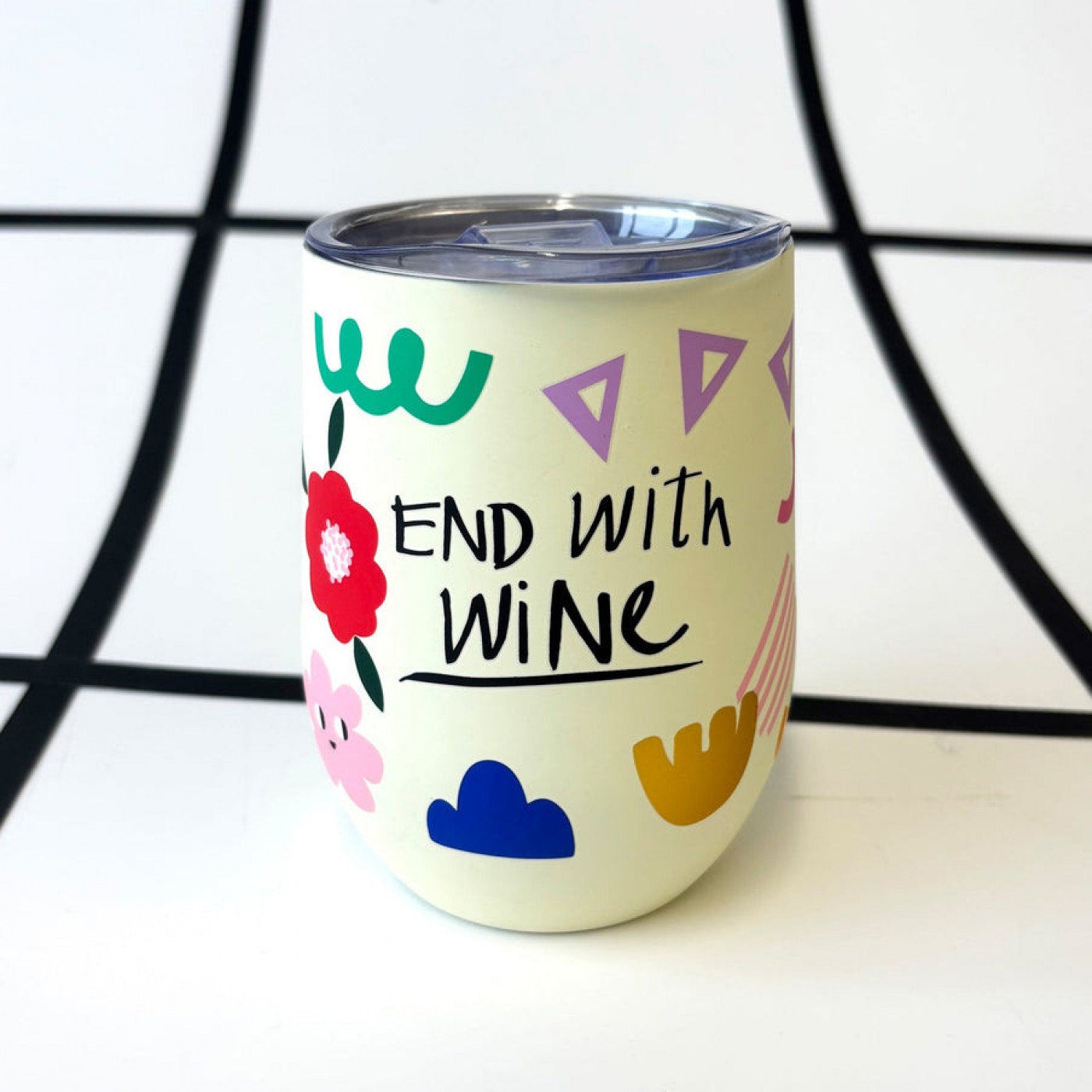 Small Talk "Start with Coffee" Travel Mug — Ceramics & pottery from Toolittle — additional view 2