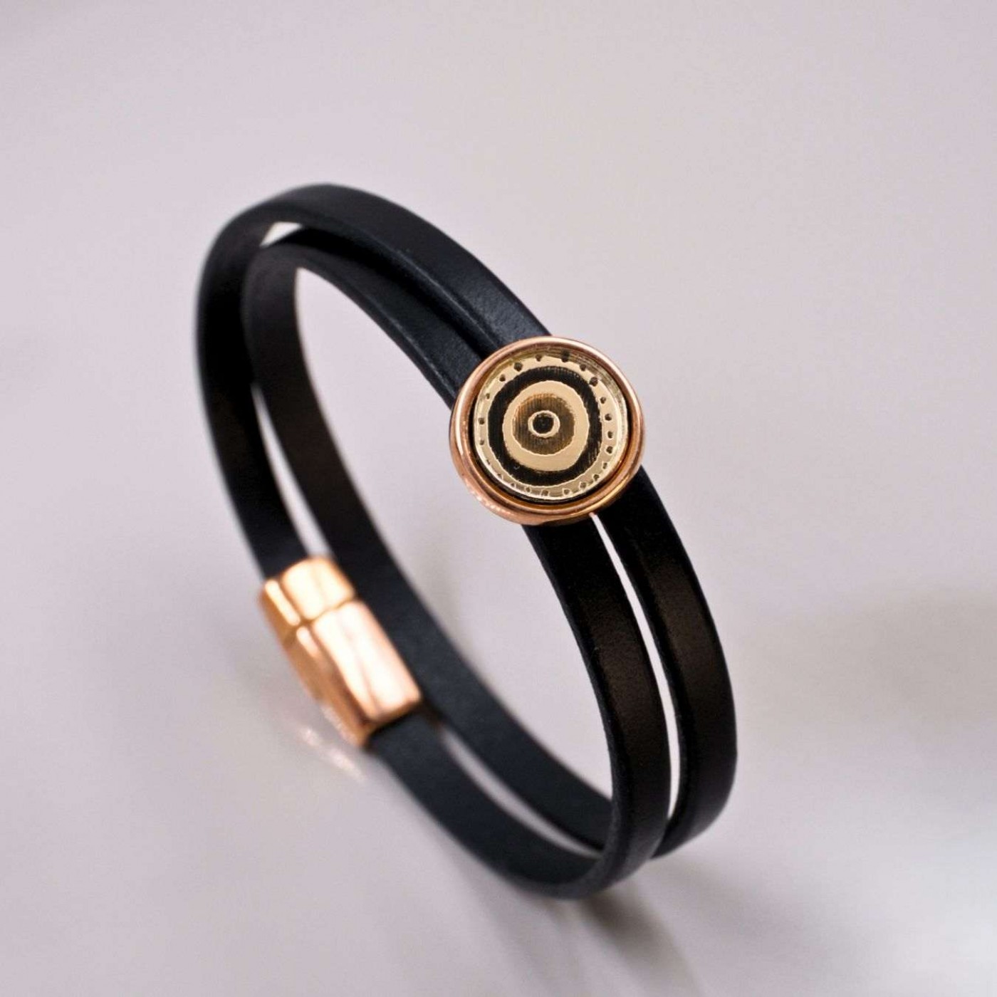 Double-wrapped Leather Bracelet - Plexiglass Evil Eye — Bracelets from Toolittle — additional view 3