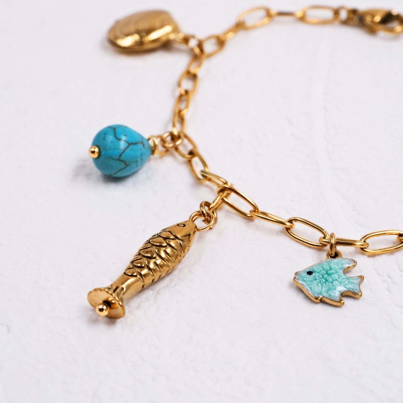 Stainless Steel Jewelry: Metal Fish & Fresh Water Pearl Bracelet — Bracelets from Toolittle — additional view 8