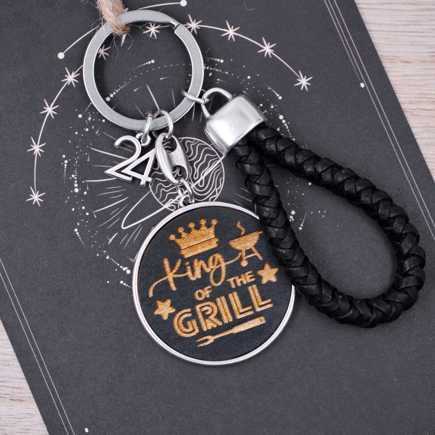 Good luck BBQ themed Men's Keychain