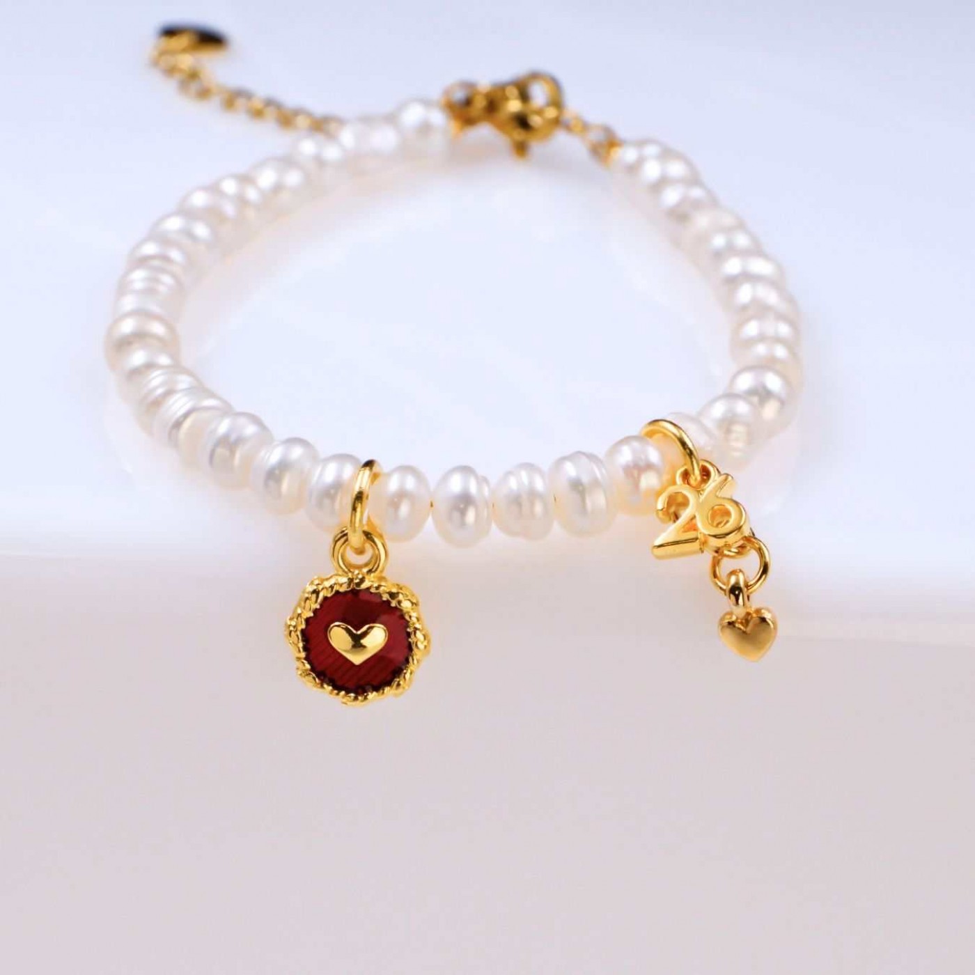 Lucky Bracelet - Fresh Water Pearls & Metal Heart — Pendants & charms from Toolittle — additional view 4