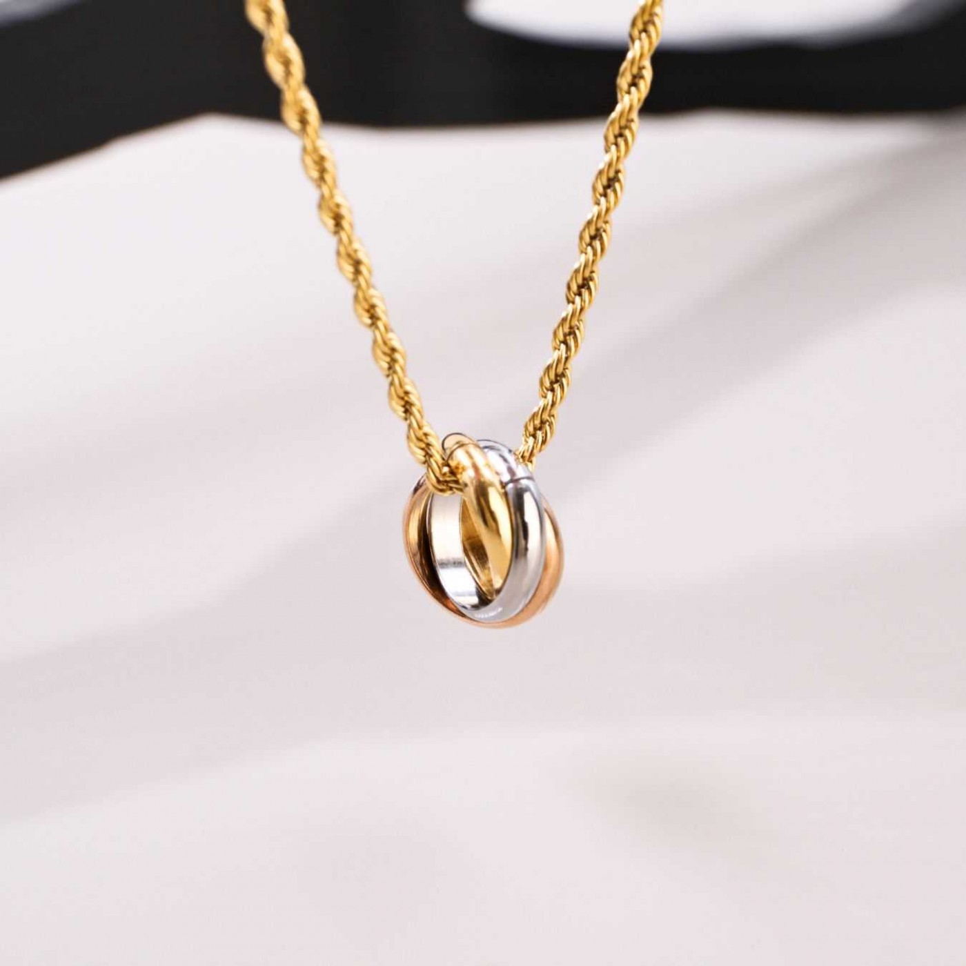 Statement Necklace with Wide Gold Chain — Necklaces from Toolittle — additional view 4
