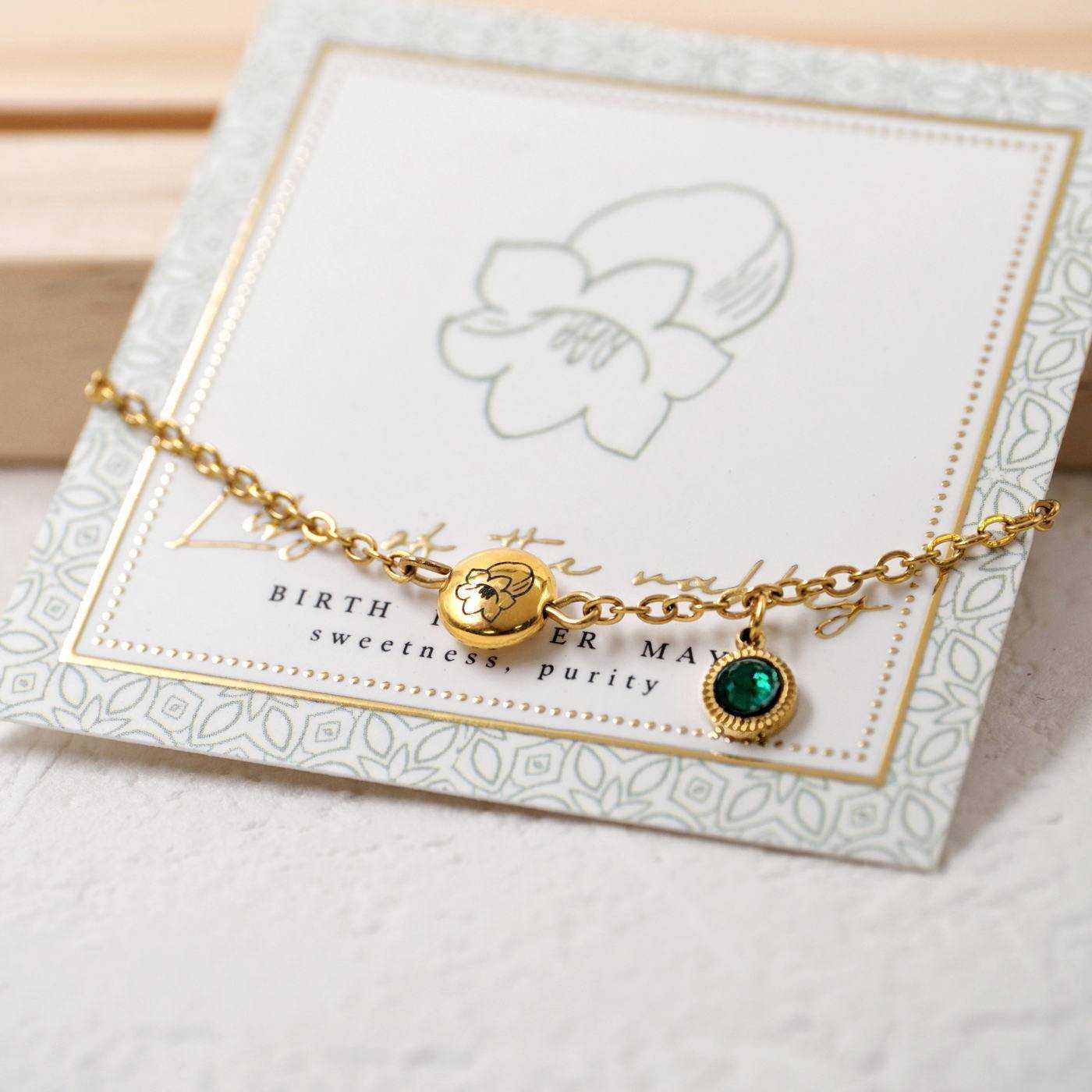 Bracelet with Birth Flower - May — Bracelets from Toolittle — additional view 2