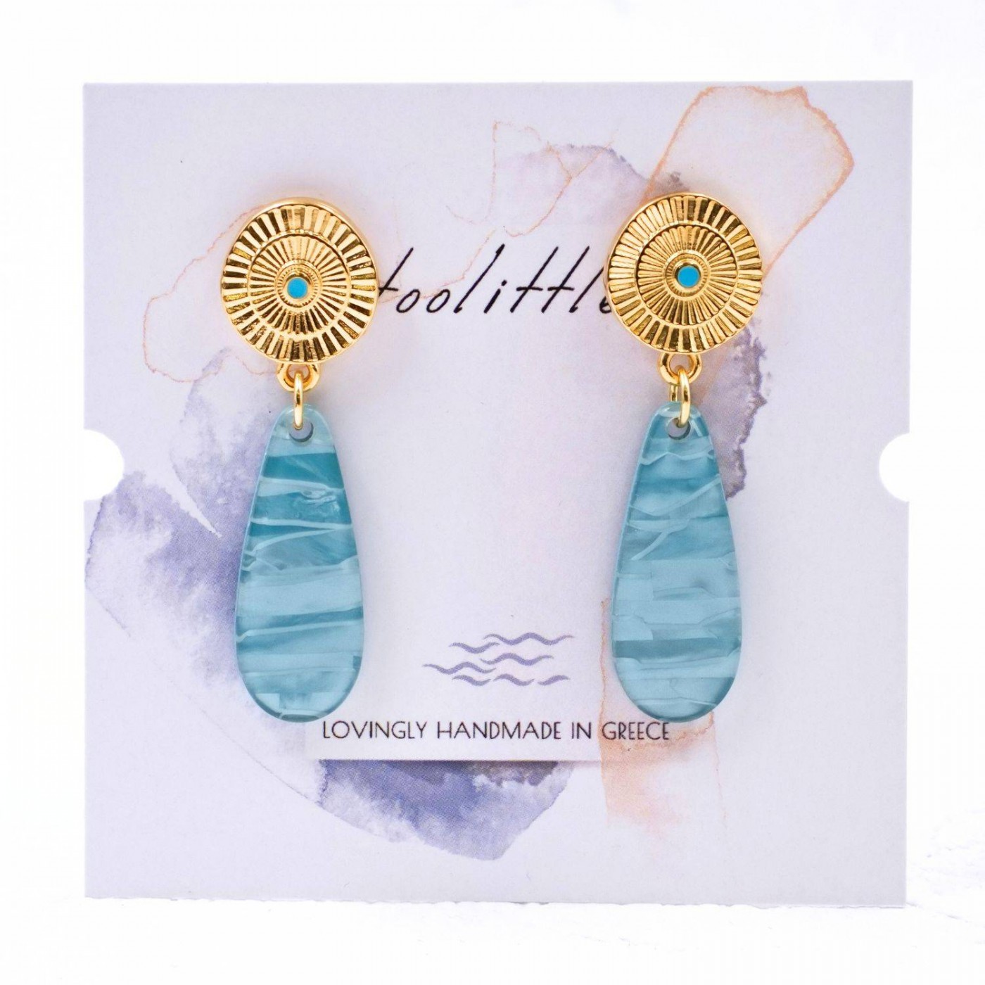 Plexiglass Drop Gold-plated Earrings — Earrings from Toolittle — additional view 3