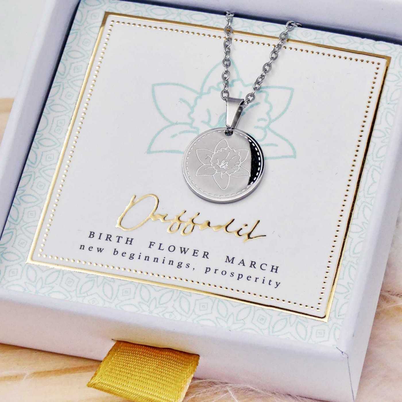 Birth Flower Necklace- Daffodil for March — Necklaces from Toolittle — additional view 2