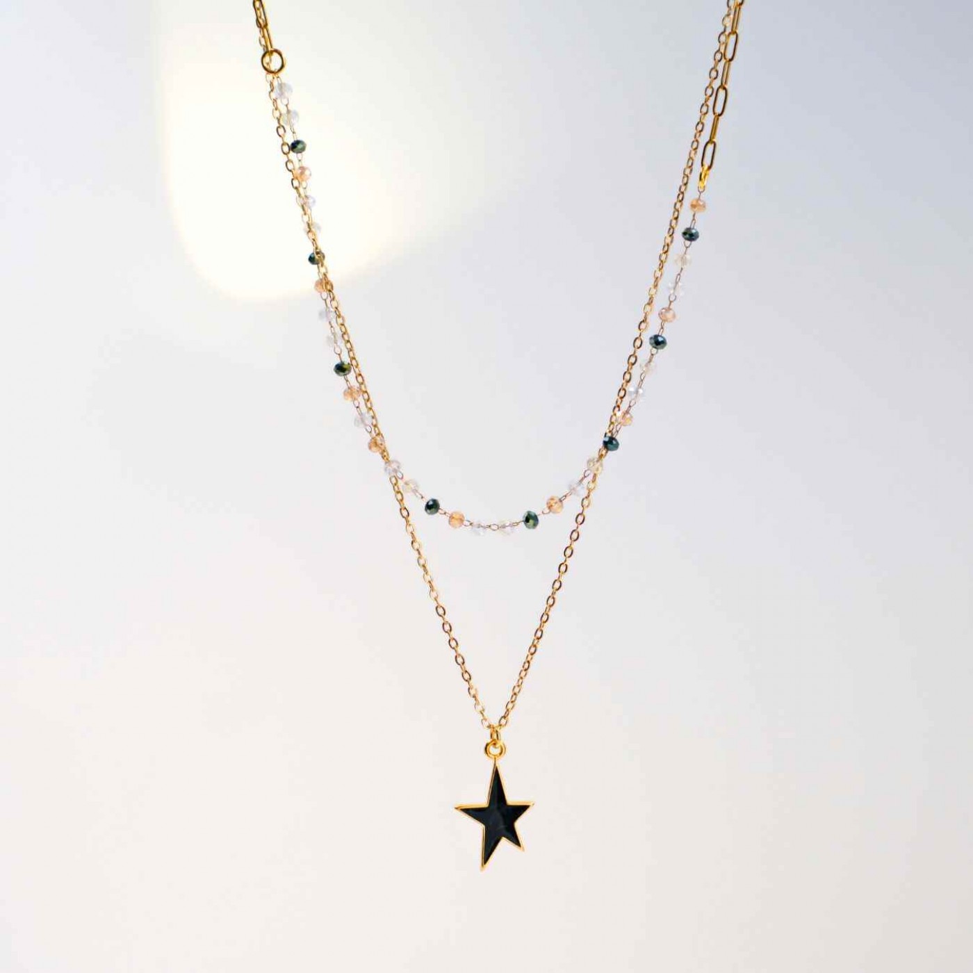 Handmade Layered Necklace - Enamelled Star — Necklaces from Toolittle — additional view 2