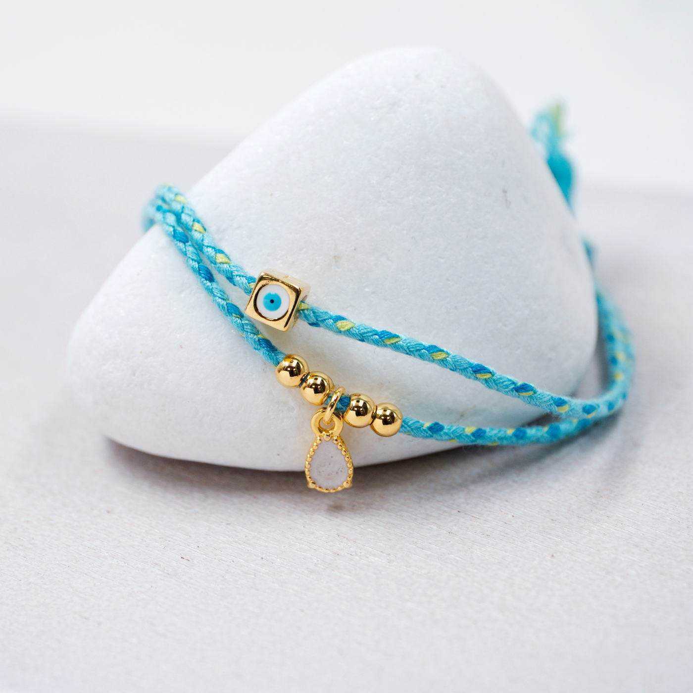 Golden Thread Bracelet with Evil Eye — Bracelets from Toolittle — additional view 2
