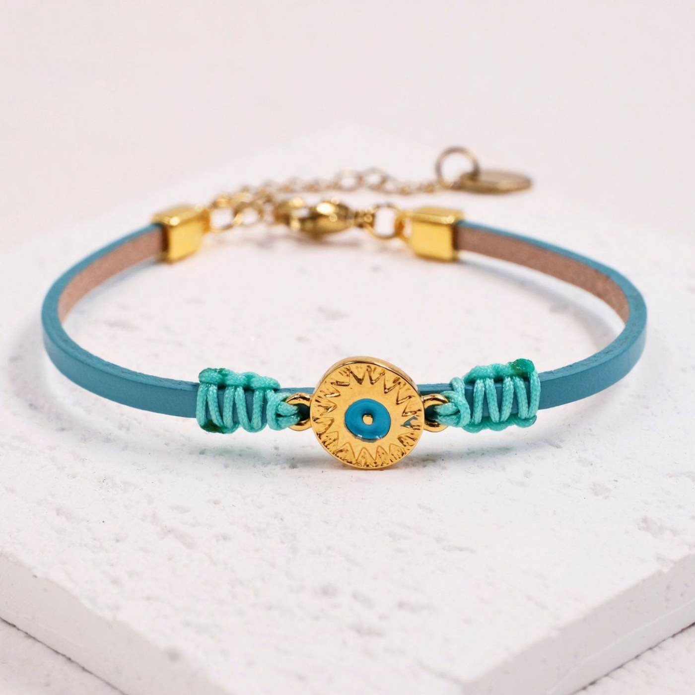 Leather Bracelet | Evil Eye Sun - Jade Opal — Bracelets from Toolittle — additional view 3