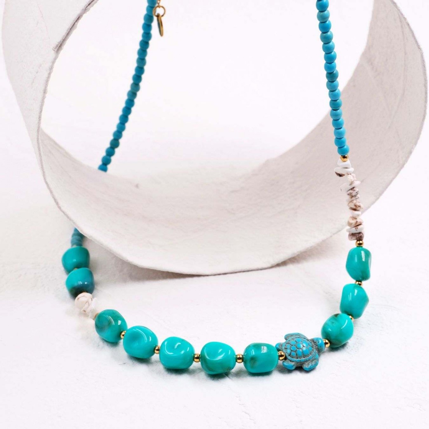 Stainless Steel: Semiprecious Stones & Sea Turtle Necklace — Necklaces from Toolittle — additional view 5