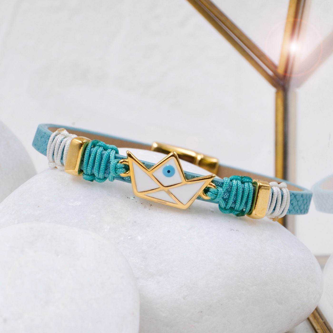 Enamelled Boat Leather Bracelet — Bracelets from Toolittle — additional view 3
