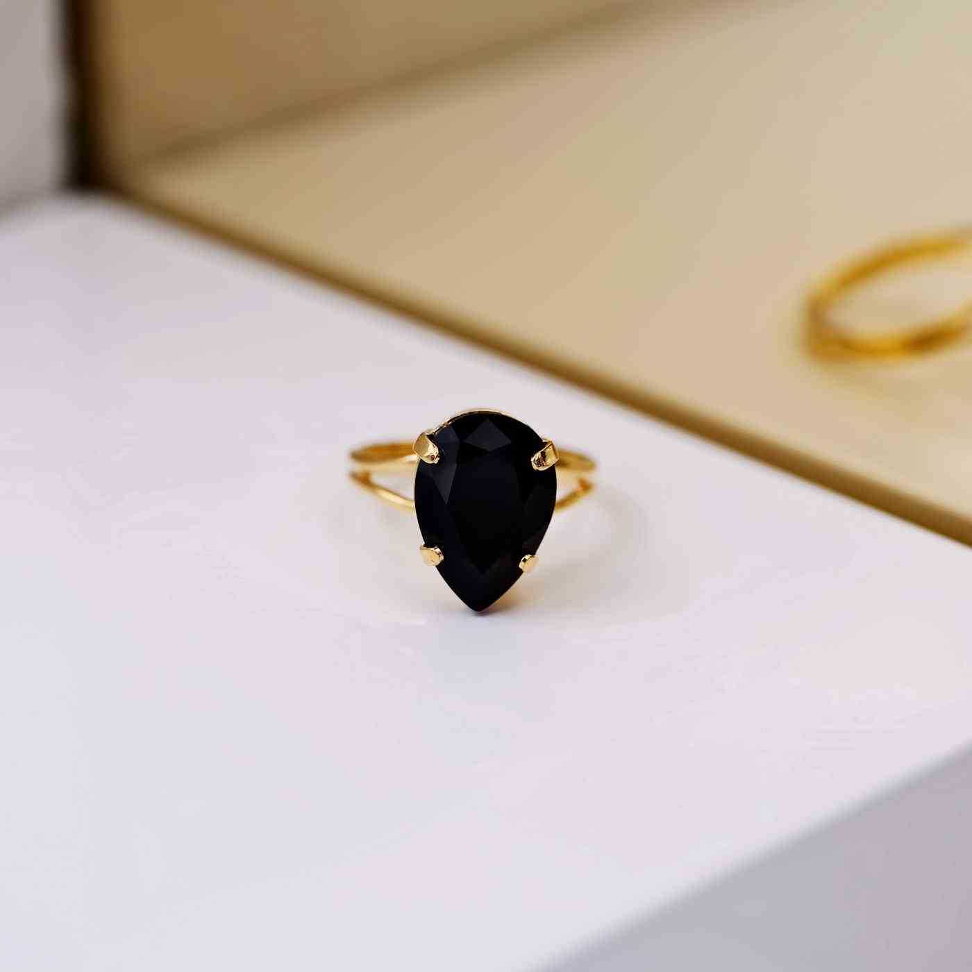 Gold-plated ring with Austrian crystal — Rings from Toolittle — additional view 2