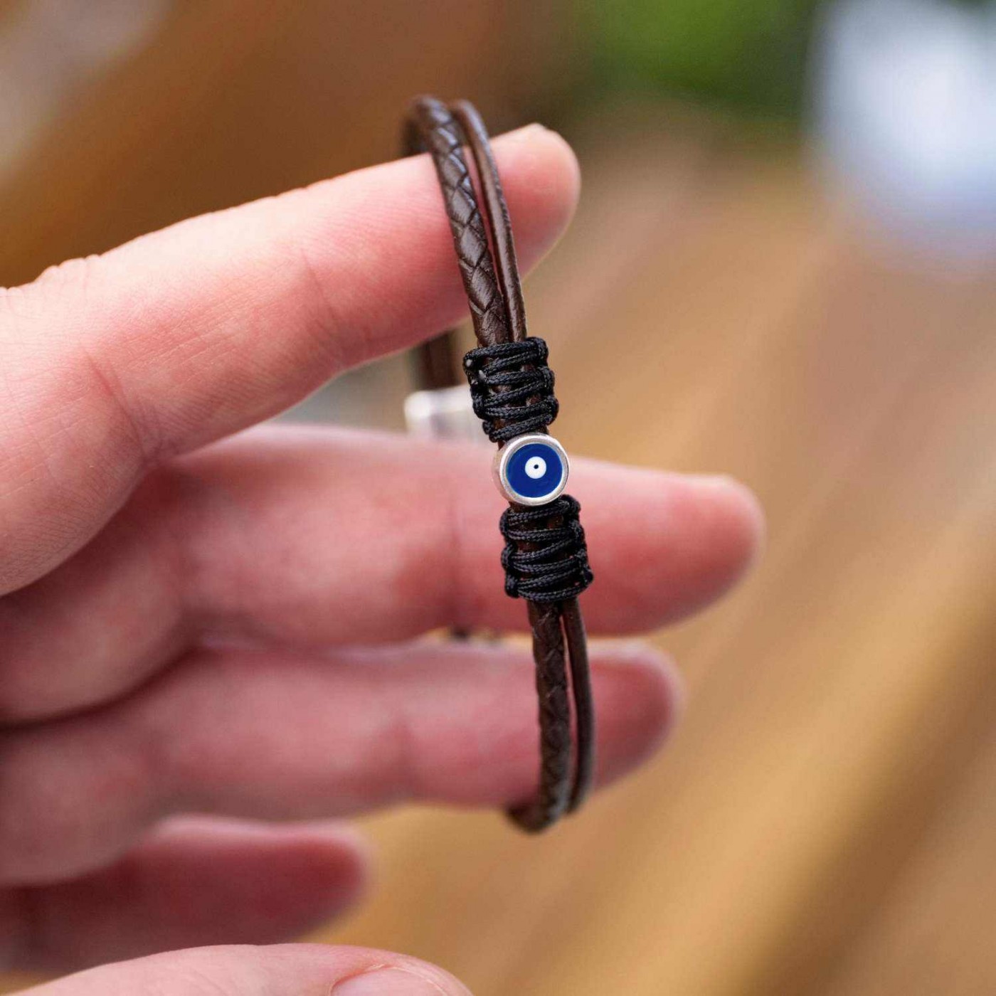 Evil Eye Leather Men's Bracelet — Bracelets from Toolittle — additional view 4