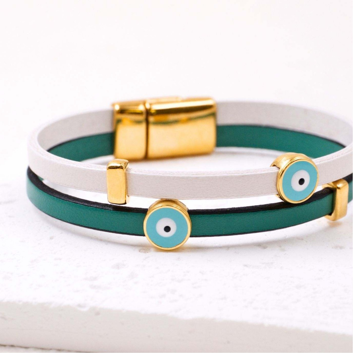 Evil Eye Leather Bracelet — Bracelets from Toolittle — additional view 2