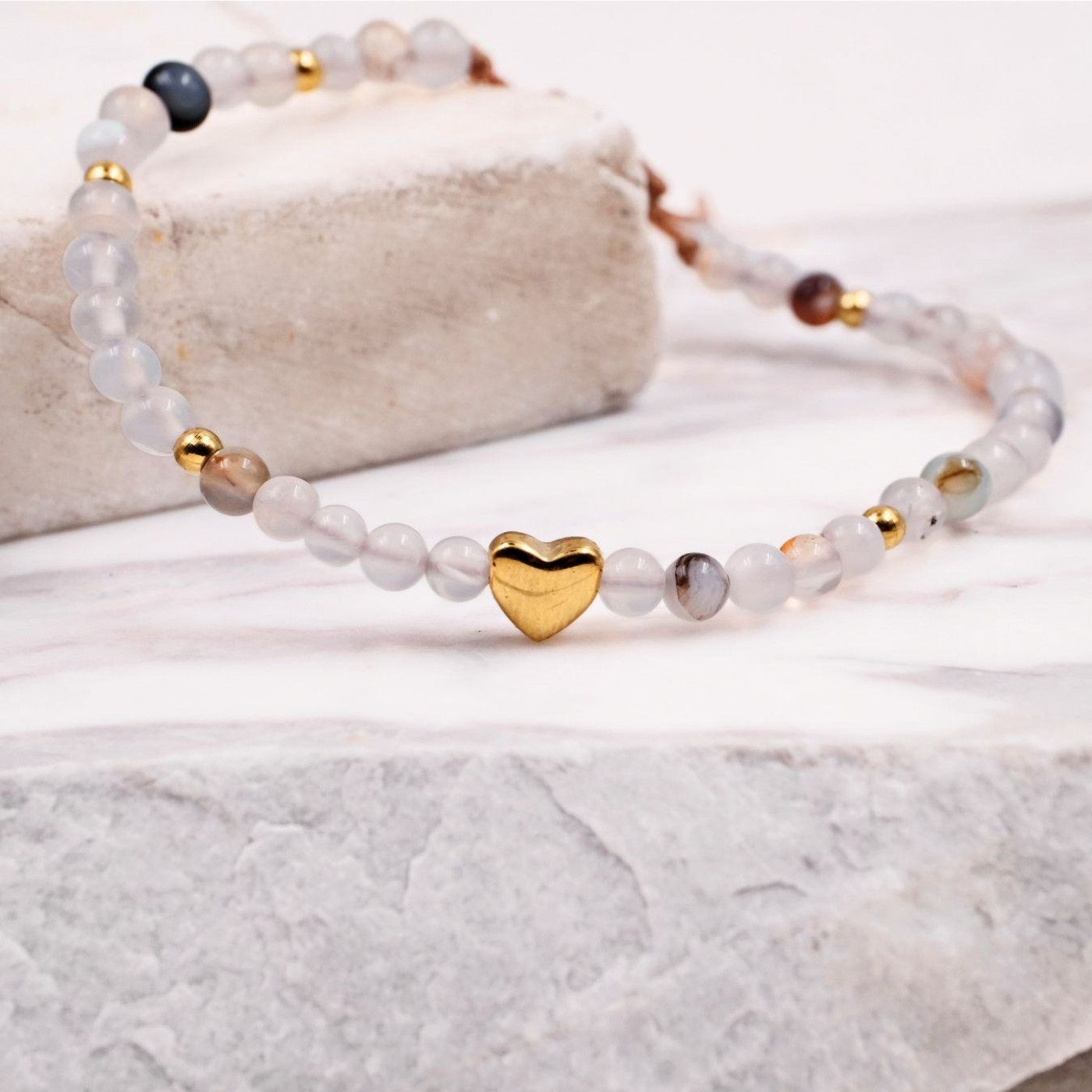 Macramé Bracelet with Crystals & Semiprecious Stones | Jade — Bracelets from Toolittle — additional view 6
