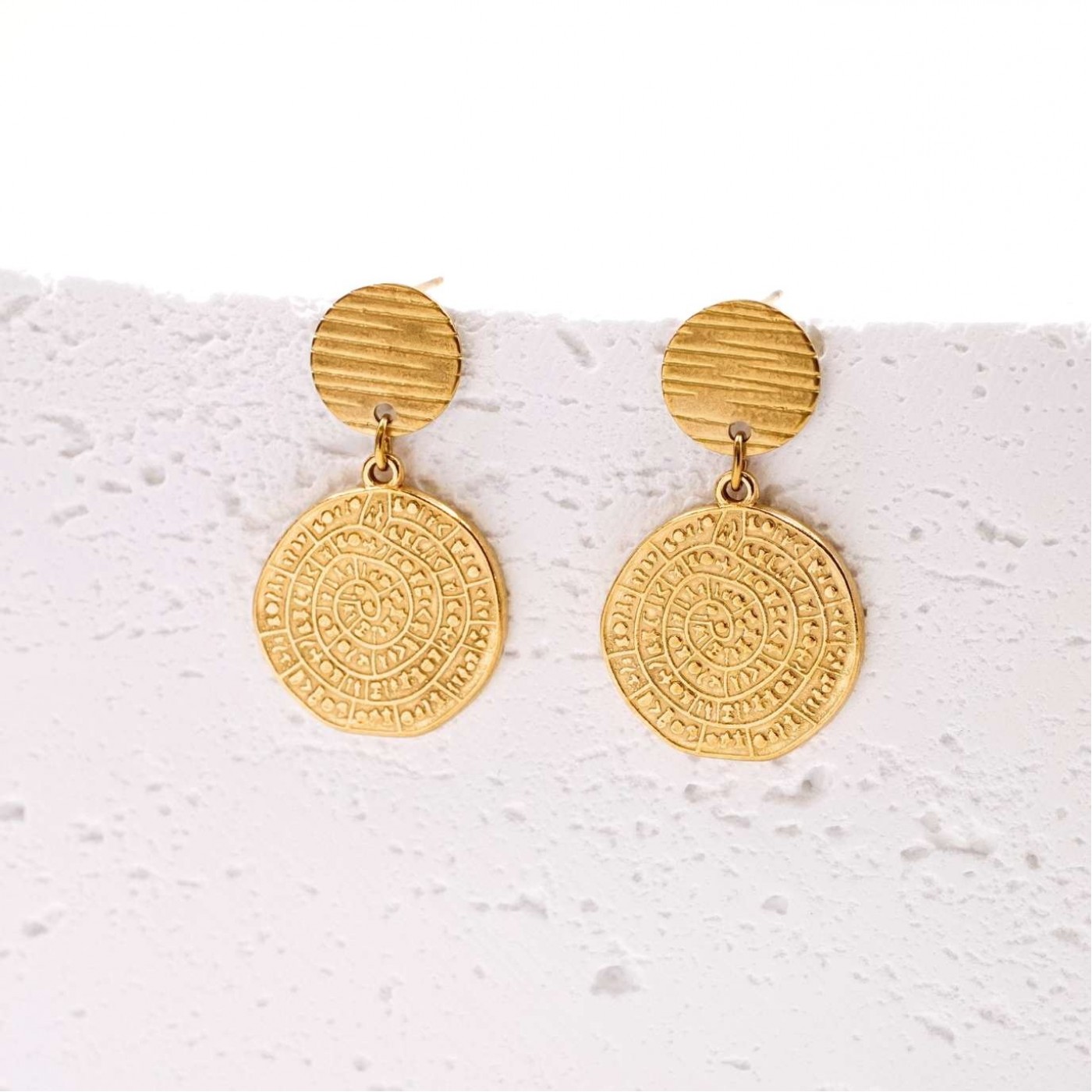 Phaistos Gold-plated Inox Earrings — Earrings from Toolittle — additional view 4