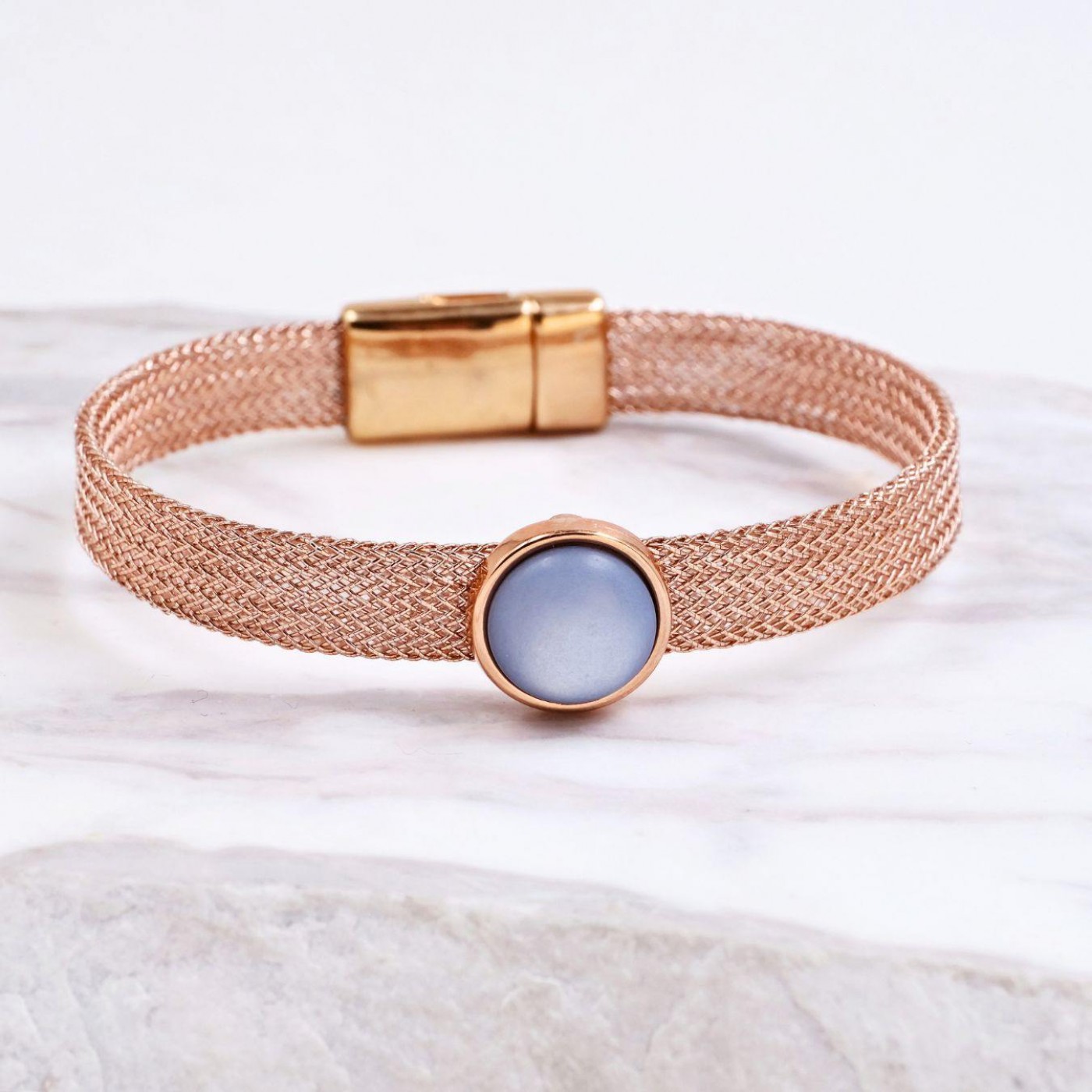 Wire Mesh Bracelet | Acrylic Stone - Grey — Bracelets from Toolittle — additional view 4
