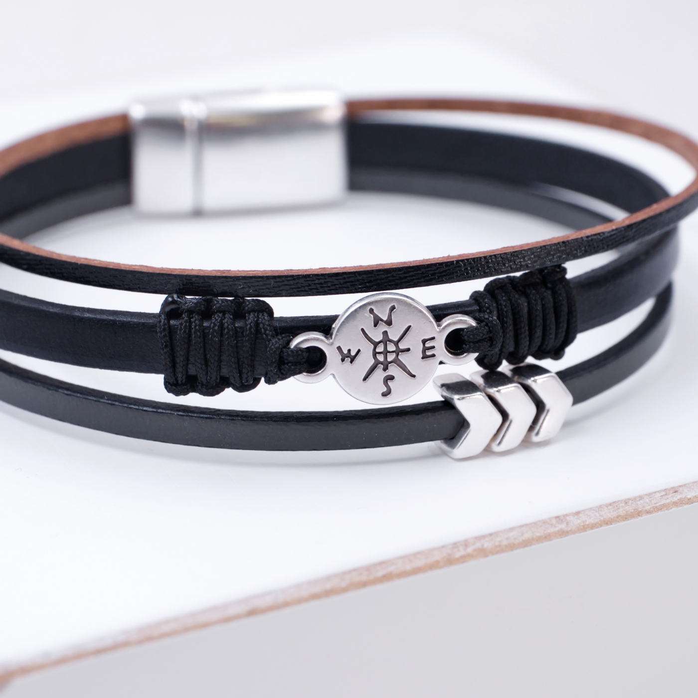 Compass Leather Men's Bracelet — Bracelets from Toolittle — additional view 4