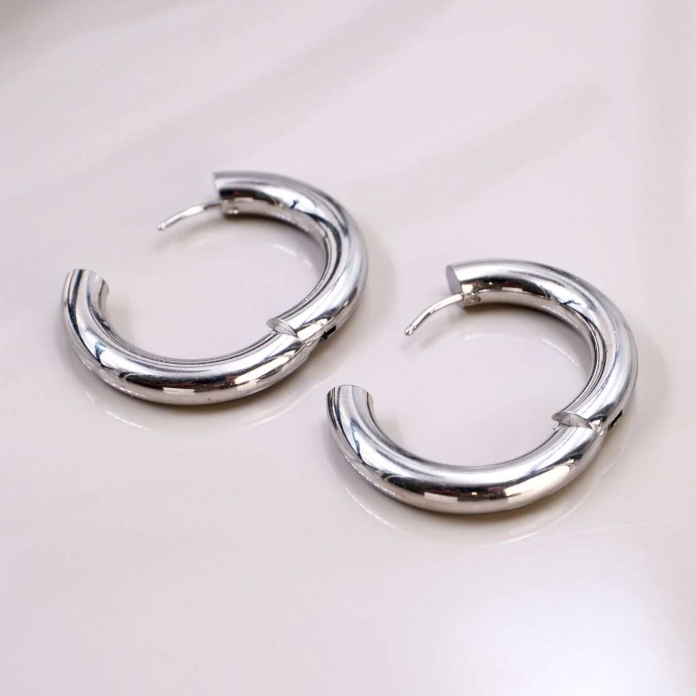 Hoop Earrings – Stainless Steel — Earrings from Toolittle — additional view 2