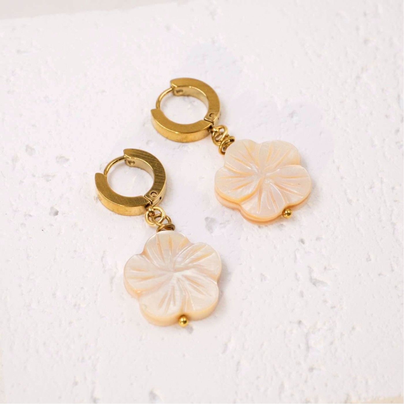Gold-plated Flower Earrings — Earrings from Toolittle — additional view 3
