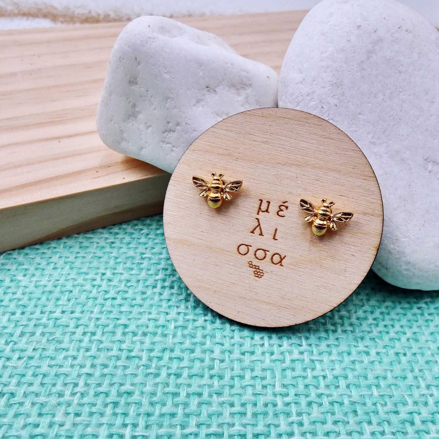 "It's all Greek to me" Bee Earrings — Earrings from Toolittle — additional view 3