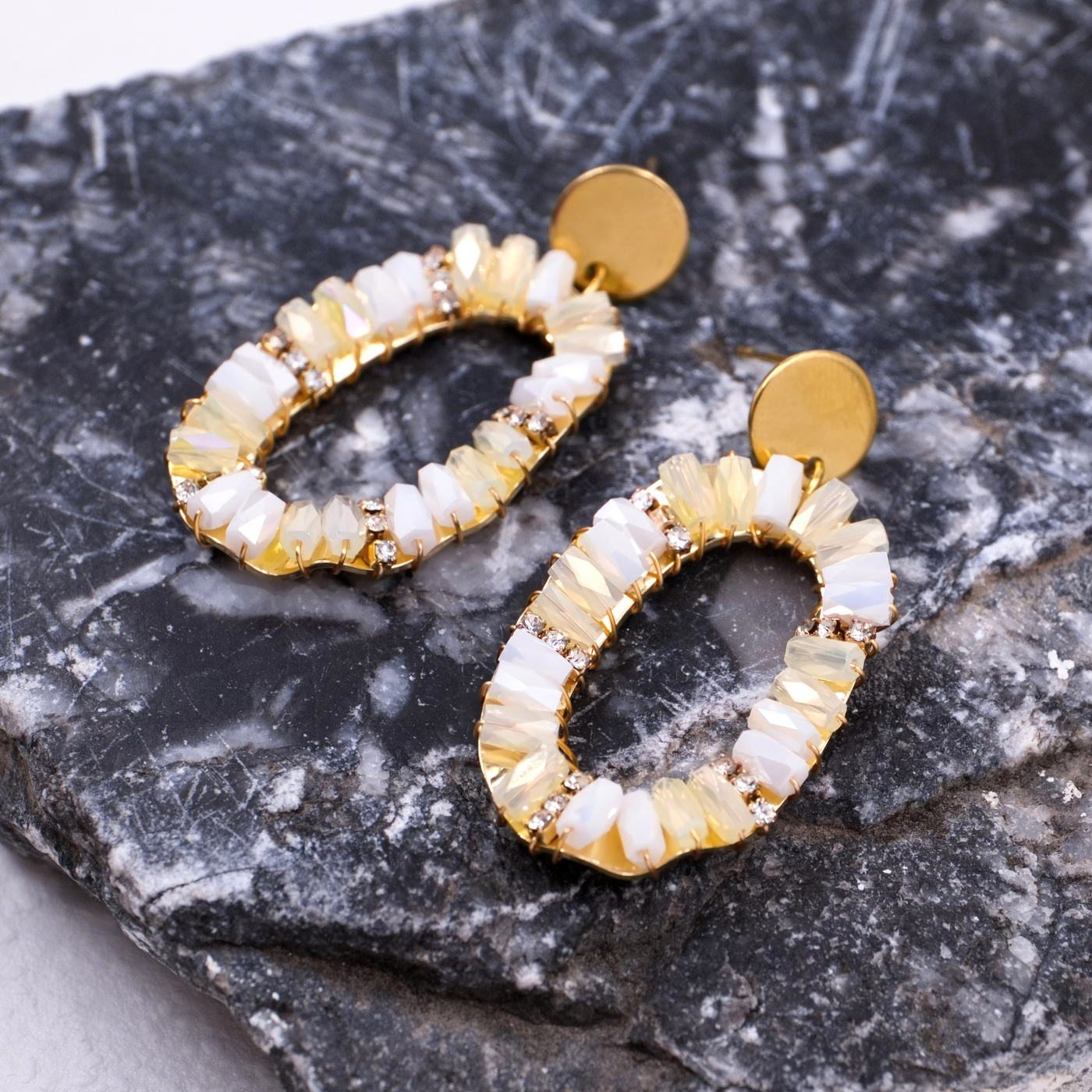 Steel & Crystals Oval Earrings — Earrings from Toolittle — additional view 2