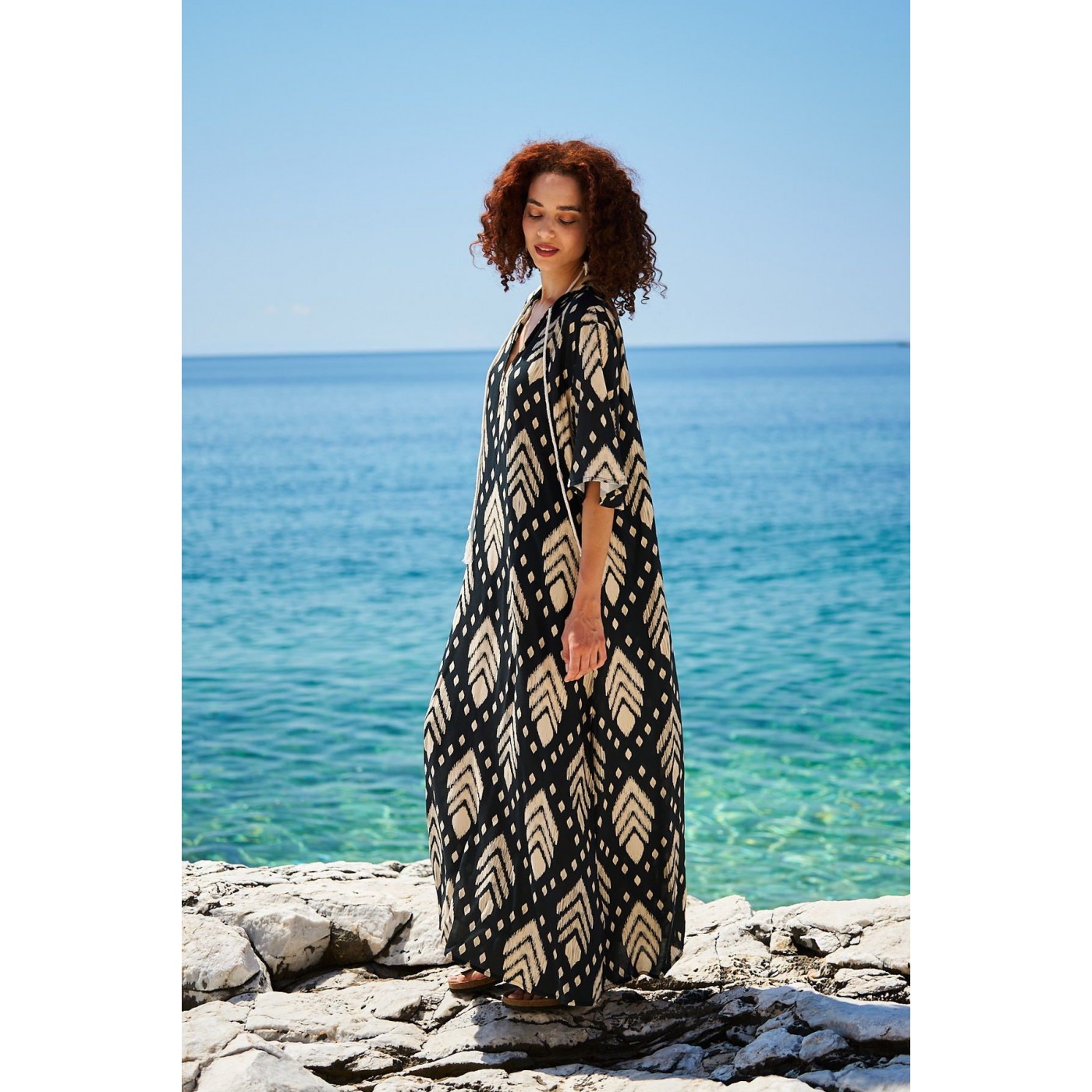 KOKKOSAMMOU Maxi caftan Samothraki — Dresses from Toolittle — additional view 9